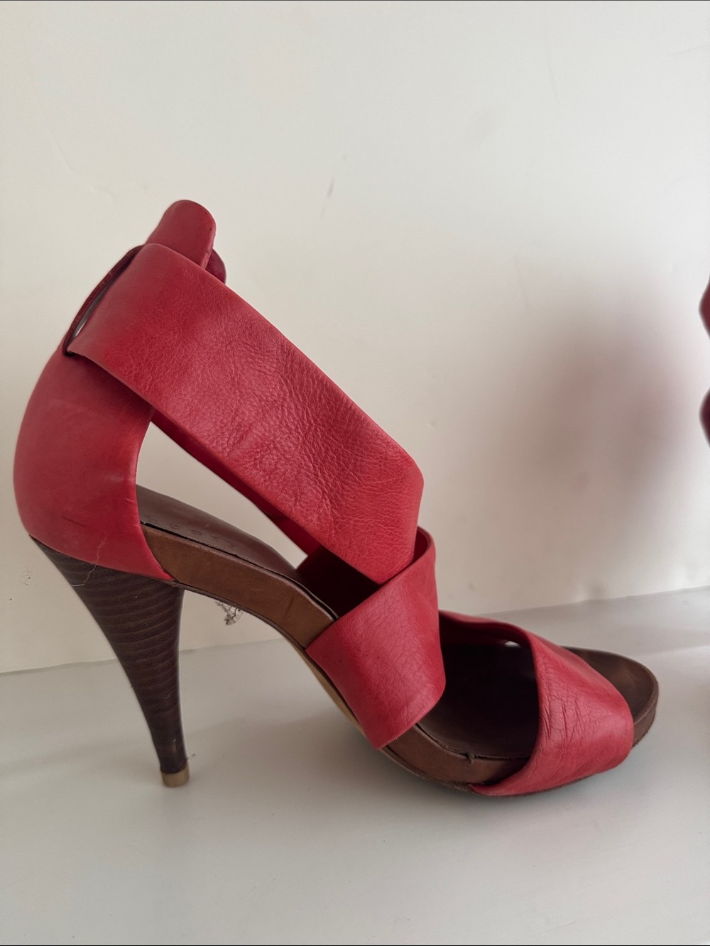 Theory Red Strappy High Heel Sandals - Picture 4 of 12